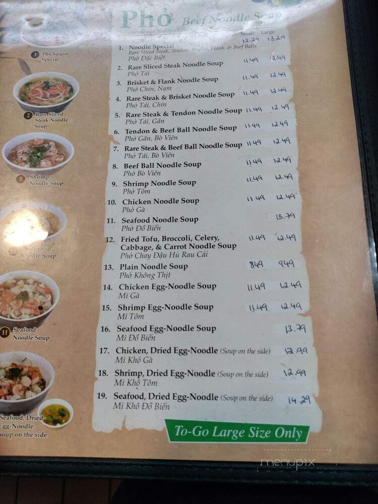 Saigon Bistro - Torrance, CA menu_pic
