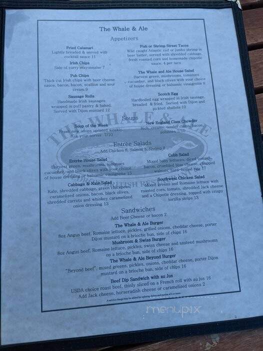 Whale & Ale - San Pedro, CA menu_pic