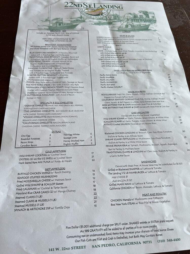 22nd Street Landing - San Pedro, CA menu_pic