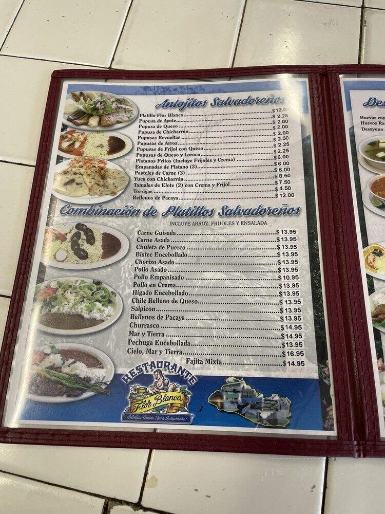 La Flor Blanca Restaurant - Los Angeles, CA menu_pic