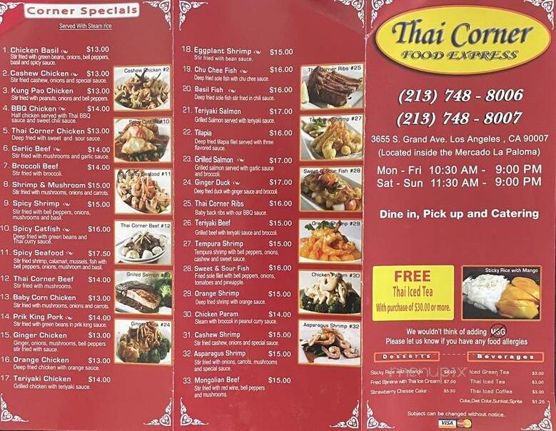Thai Corner Food Express - Los Angeles, CA menu_pic