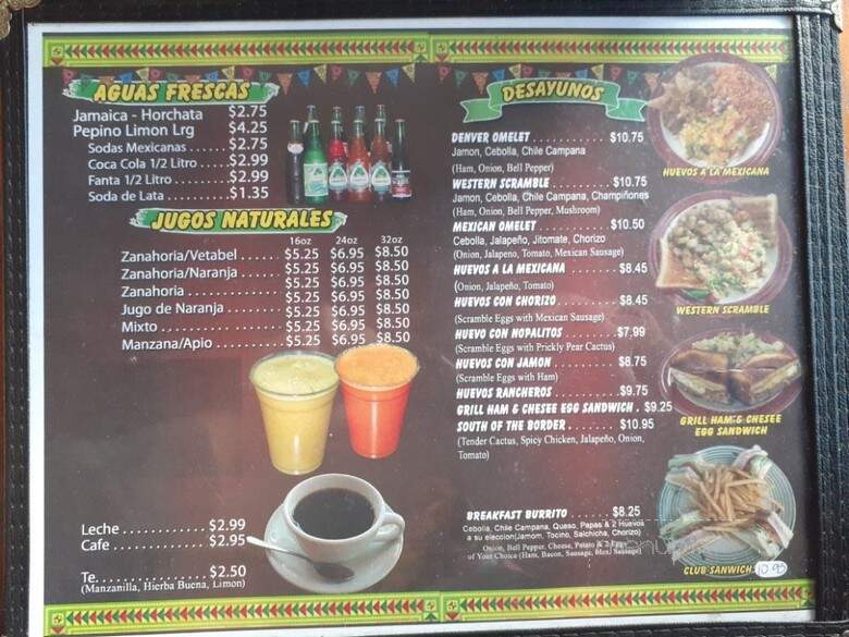 El Rincon Mexicano - Tujunga, CA menu_pic