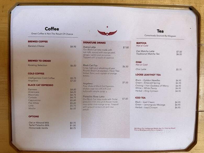 Intelligentsia Coffee - Los Angeles, CA menu_pic