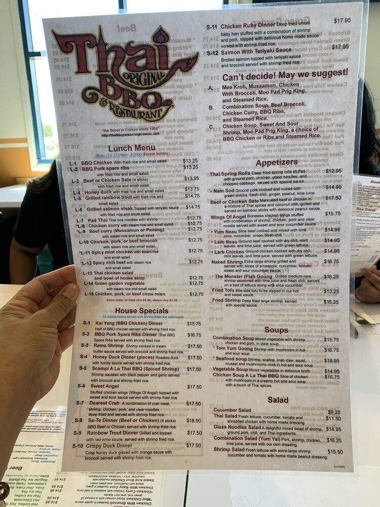 Thai Original BBQ - Carson, CA menu_pic