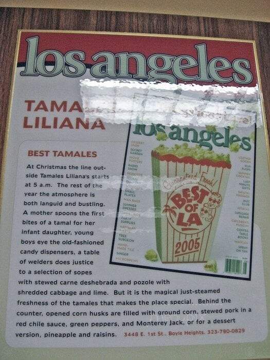 Tamales Liliana - Los Angeles, CA menu_pic