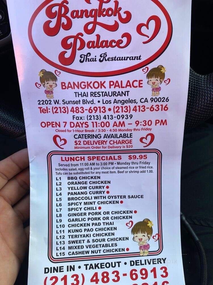 Bangkok Express - Los Angeles, CA menu_pic