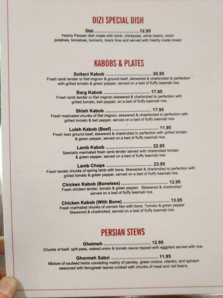 Nersess Vanak Restaurant - Glendale, CA menu_pic