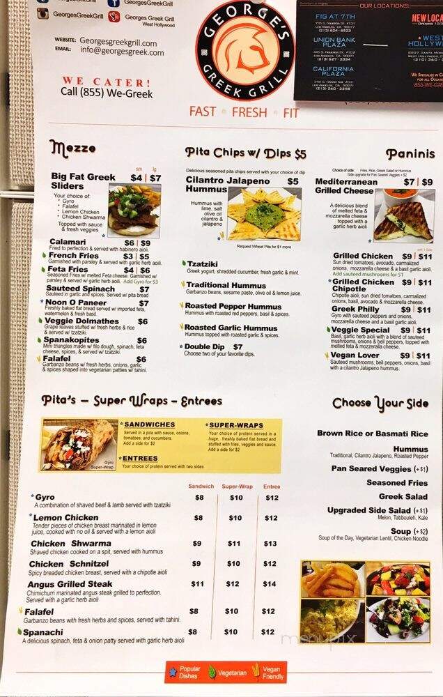 Georges Greek Cafes - Los Angeles, CA menu_pic