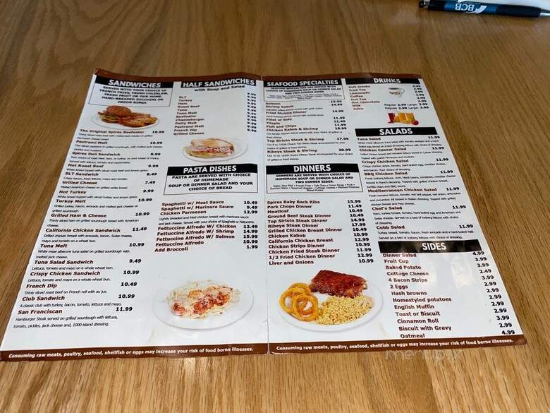 Spires Restaurant - Carson, CA menu_pic