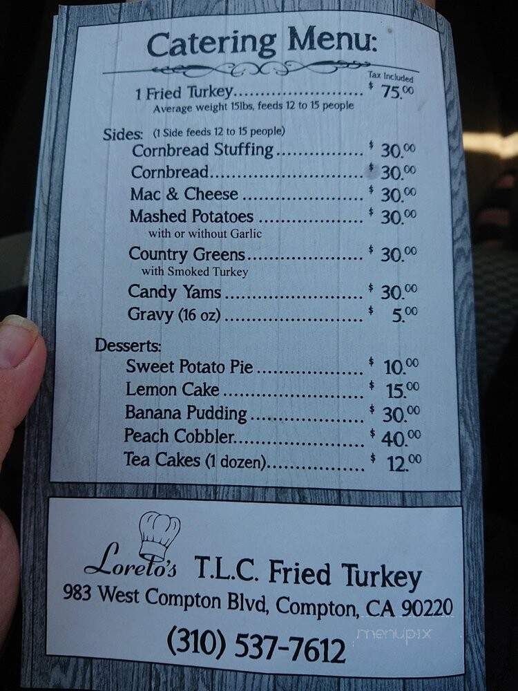 Loreto's Fried Turkey - Compton, CA menu_pic