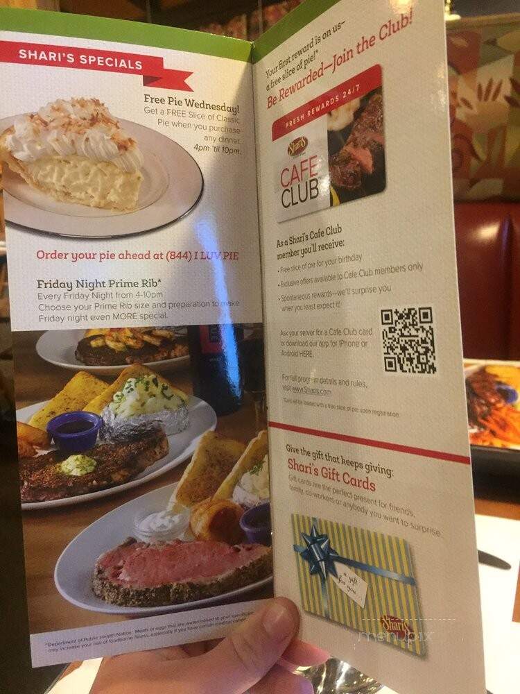 Shari's Restaurant - Los Angeles, CA menu_pic