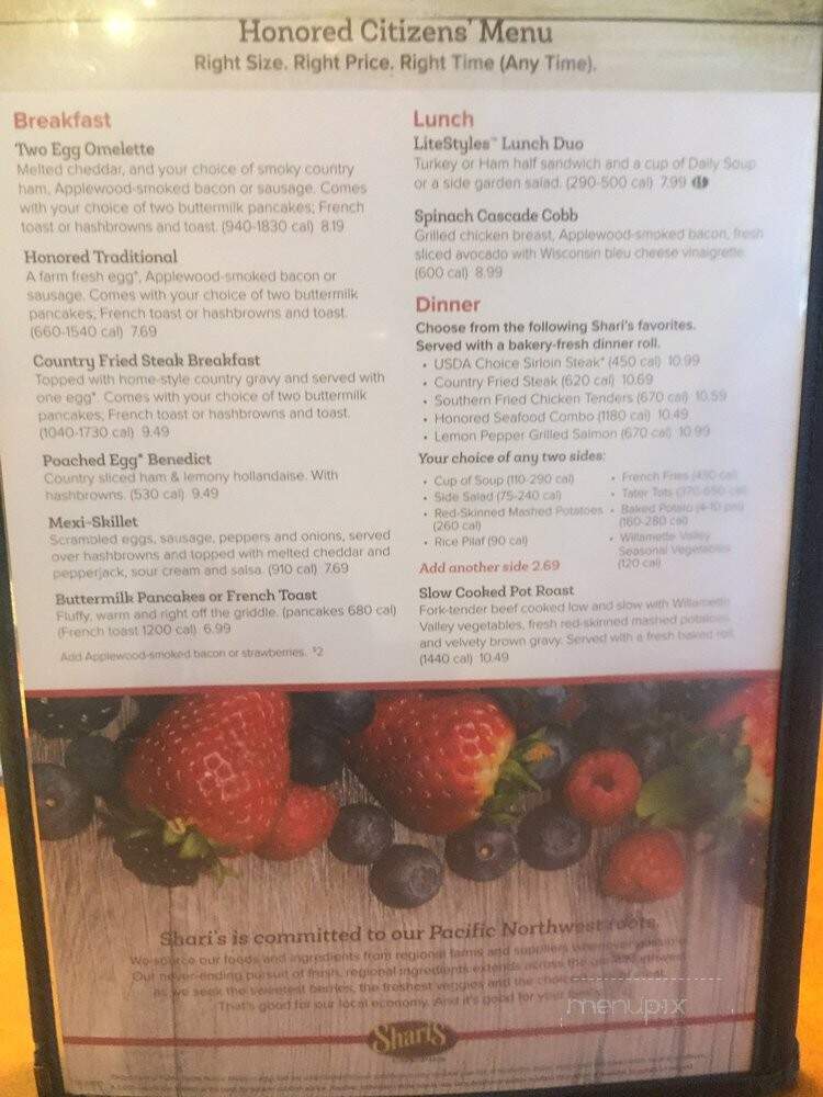 Shari's Restaurant - Los Angeles, CA menu_pic