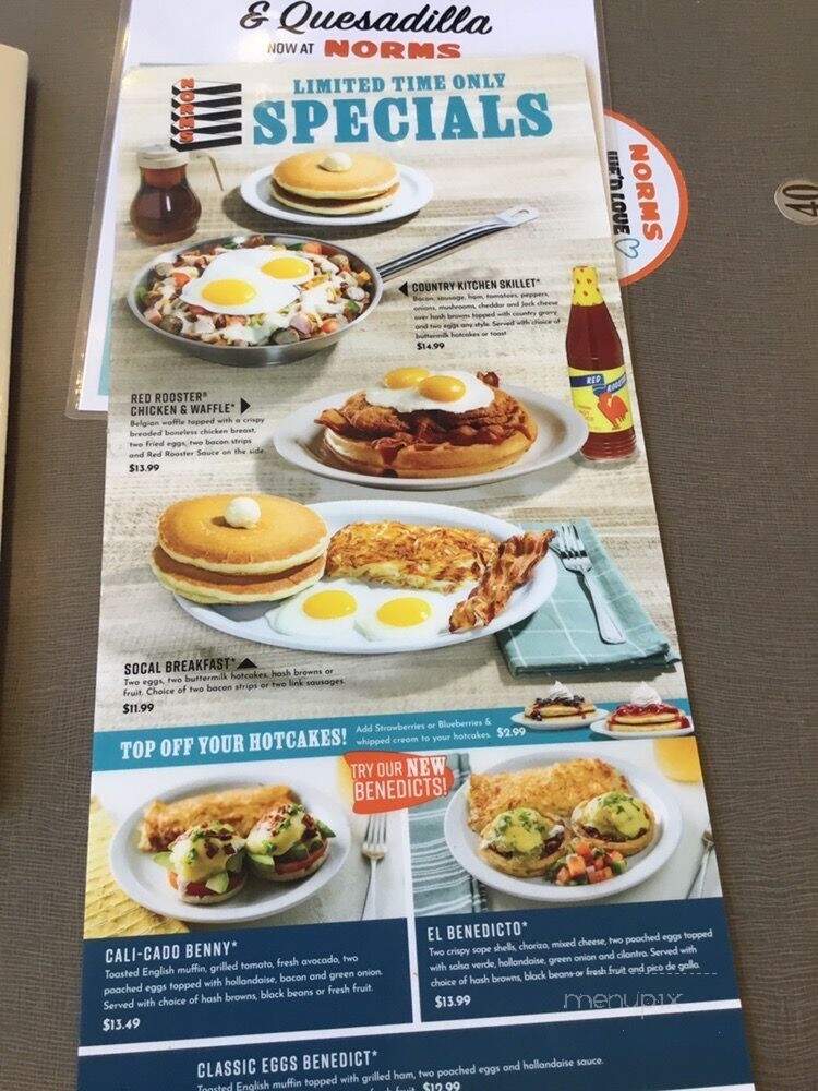 Norm's Restaurant - Huntington Park, CA menu_pic