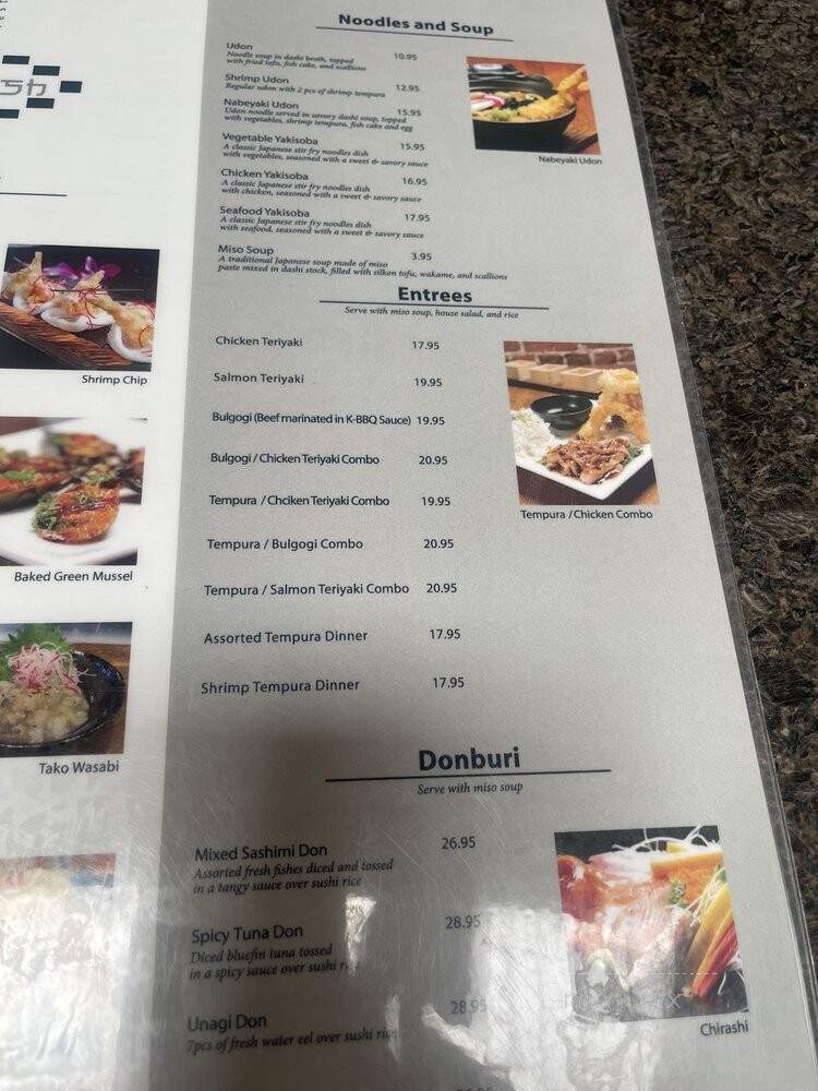 Blue Fish Japanese Restaurant - Montrose, CA menu_pic
