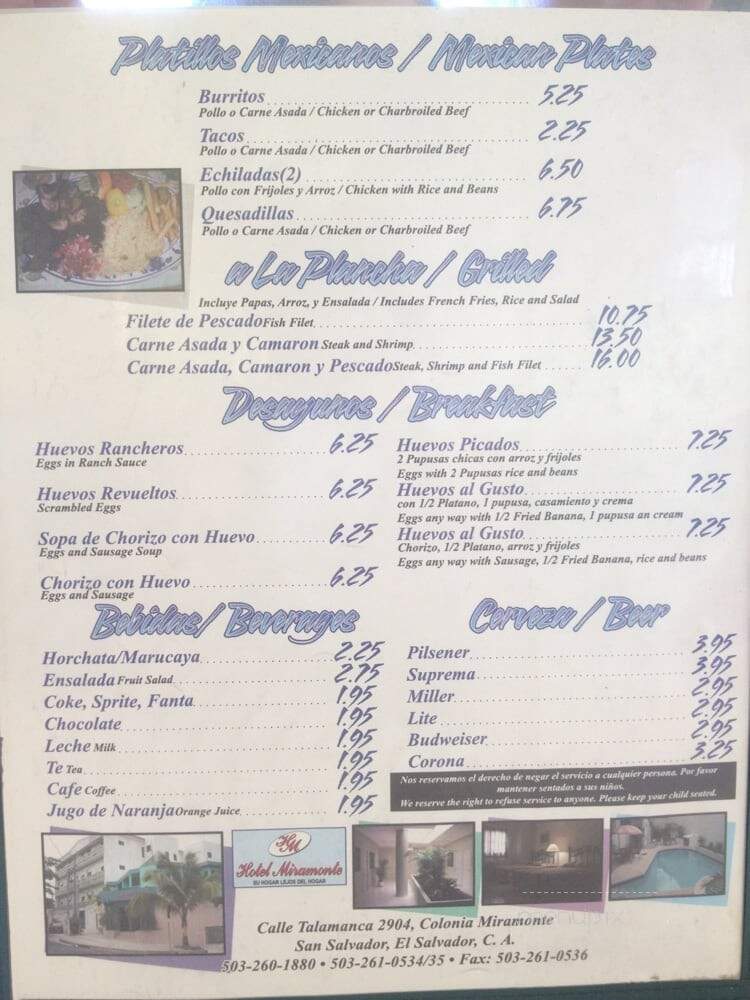 La Praviana - South Gate, CA menu_pic