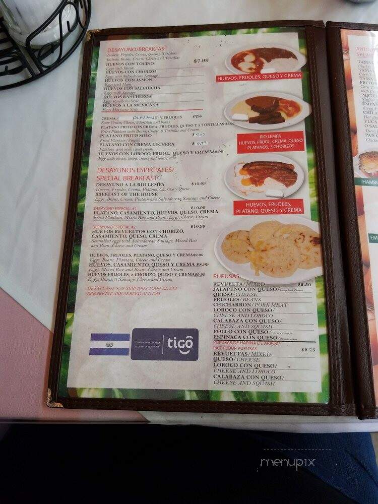 Rio Lempa Restaurant - Huntington Park, CA menu_pic
