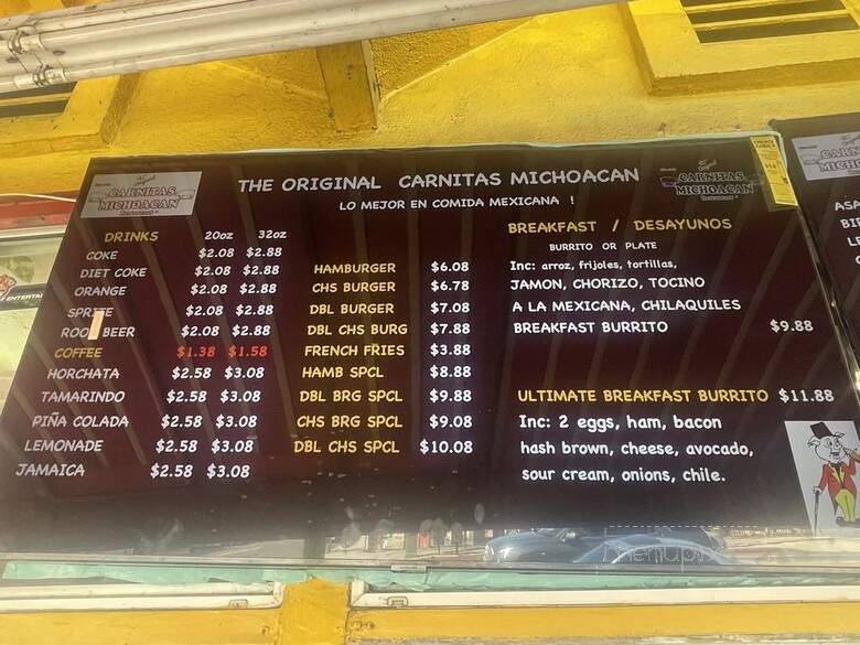 Carnitas Michoacan - Los Angeles, CA menu_pic