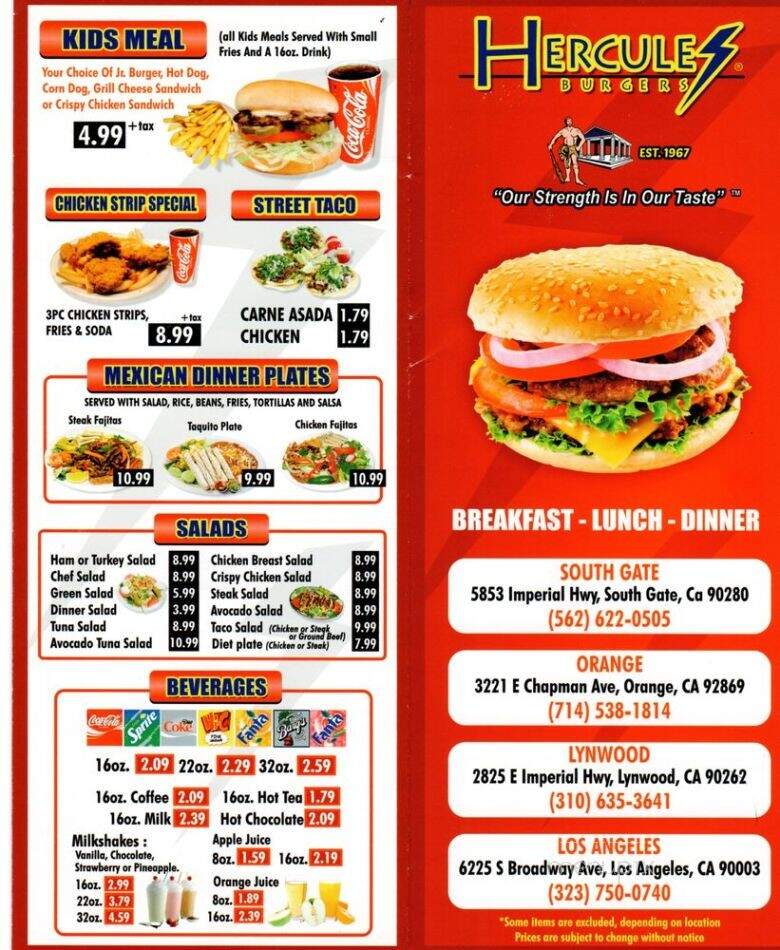 Hercules Drive-In - Lynwood, CA menu_pic