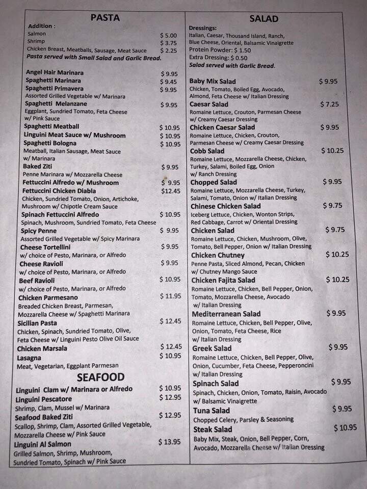 Greenwich Village Cafe - Vernon, CA menu_pic