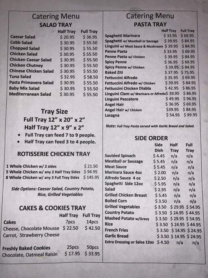 Greenwich Village Cafe - Vernon, CA menu_pic