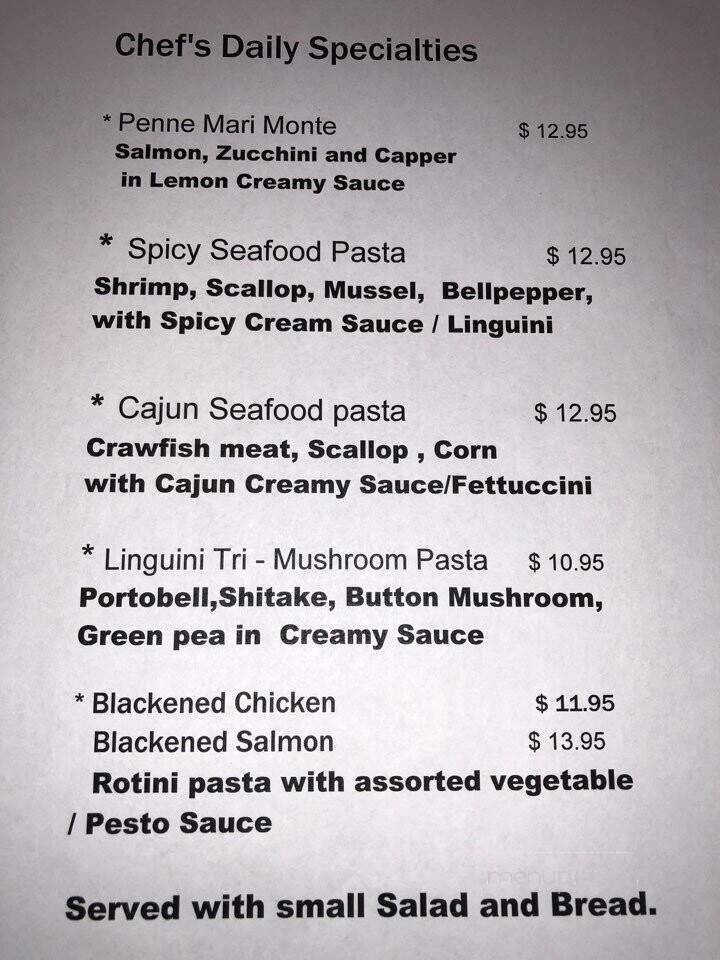 Greenwich Village Cafe - Vernon, CA menu_pic
