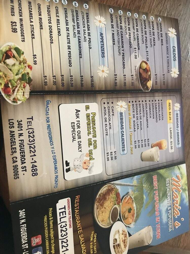Maria's Restaurant - Los Angeles, CA menu_pic