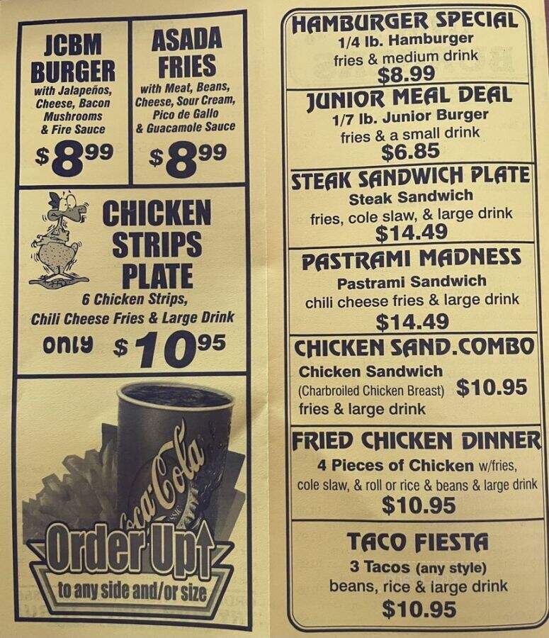 Jim's Burgers - Los Angeles, CA menu_pic