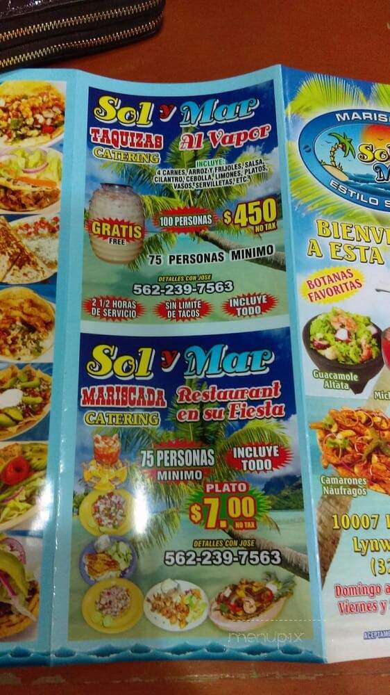 Mariscos Sol Y Mar - Lynwood, CA menu_pic