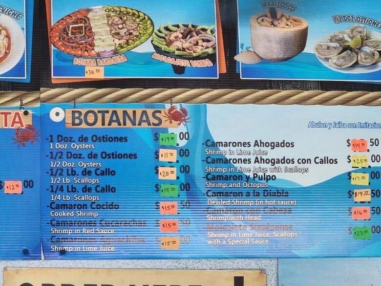 Mariscos El Paisa - Lynwood, CA menu_pic