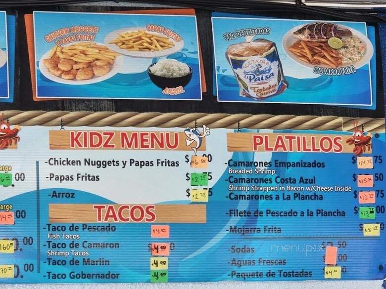 Mariscos El Paisa - Lynwood, CA menu_pic