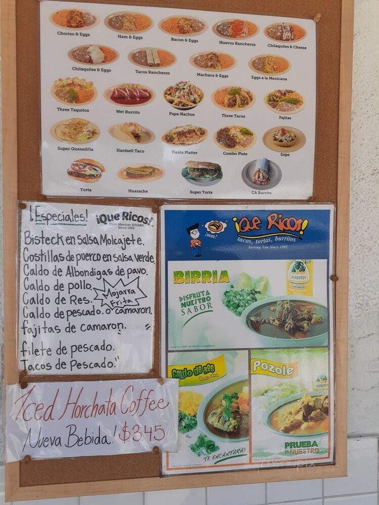 Que Ricos! - Los Angeles, CA menu_pic