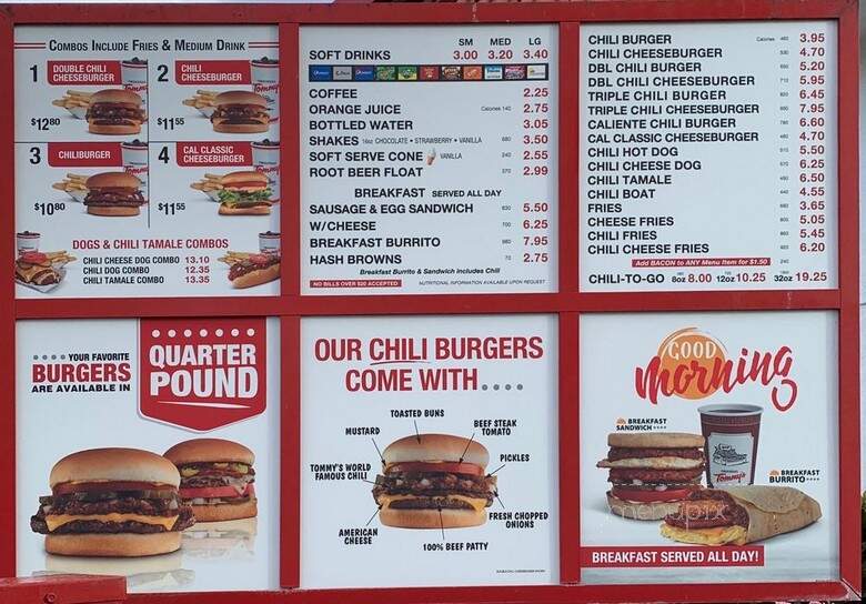 Tommy's Original World Famous - Valencia, CA menu_pic