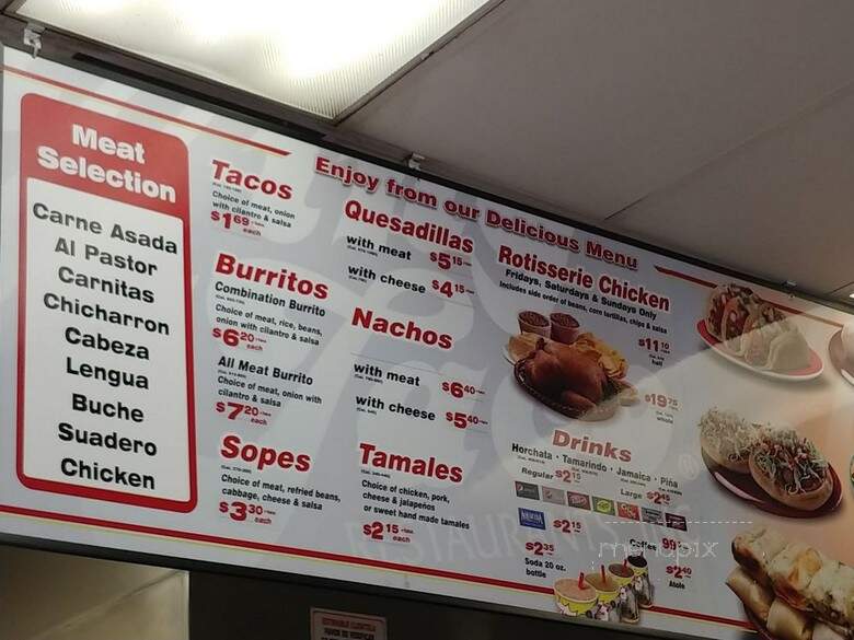 King Taco Restaurant - Los Angeles, CA menu_pic