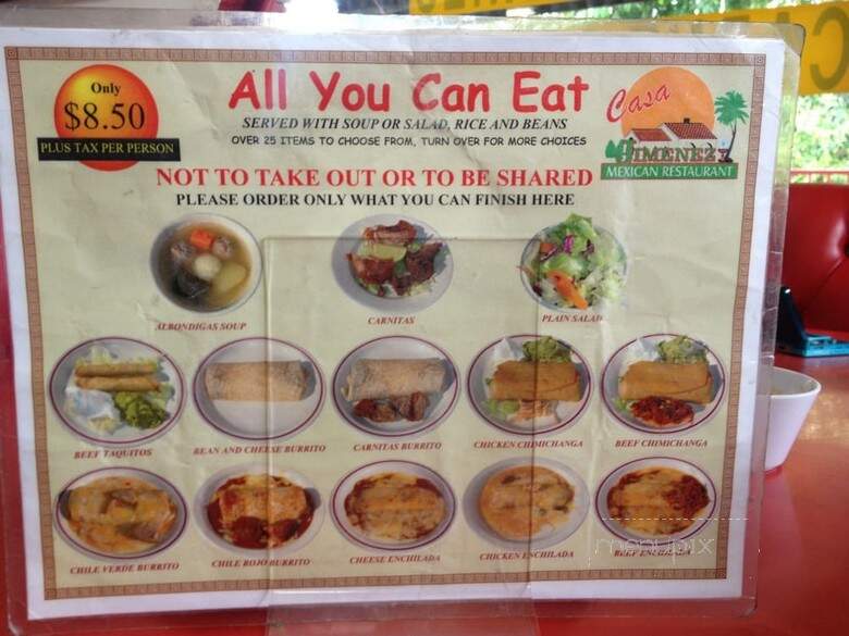 Casa Jimenez - Lynwood, CA menu_pic