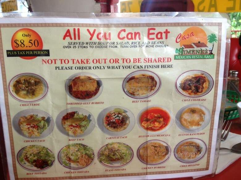 Casa Jimenez - Lynwood, CA menu_pic