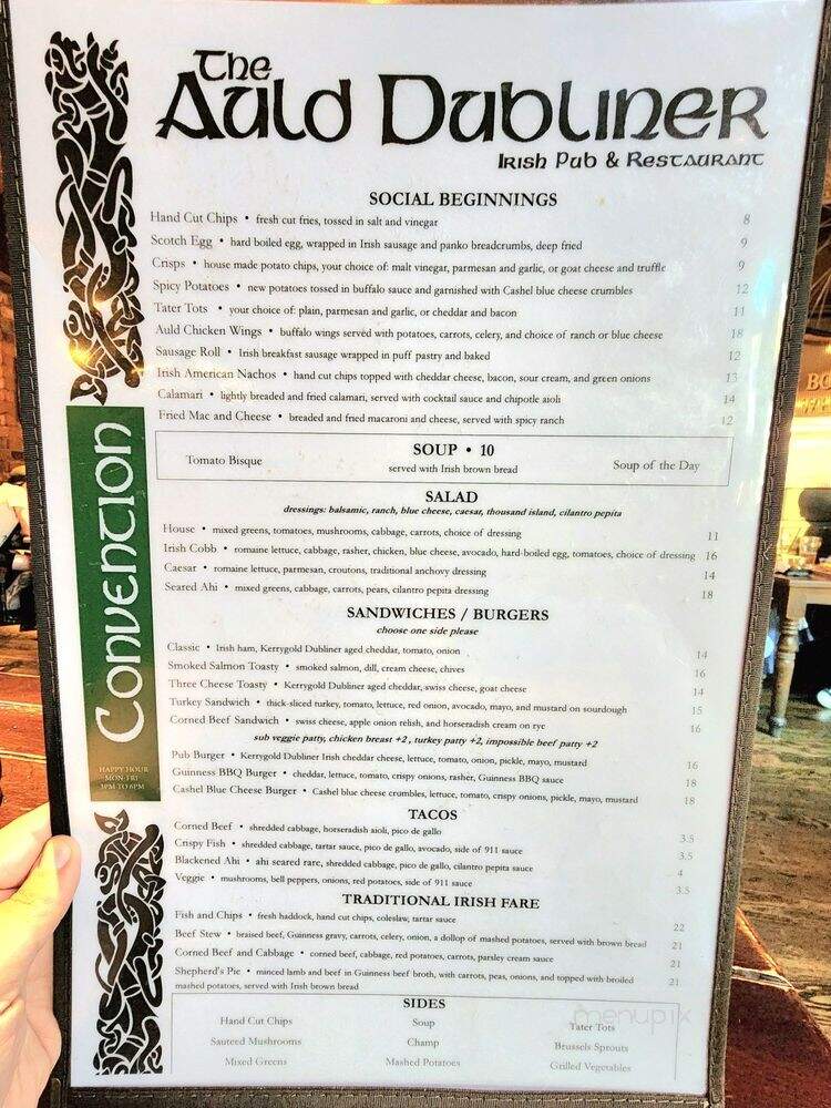 Auld Dubliner - Long Beach, CA menu_pic