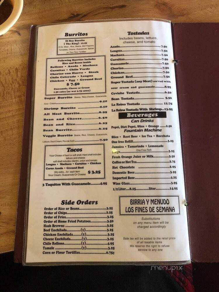 La Fuente - Los Angeles, CA menu_pic