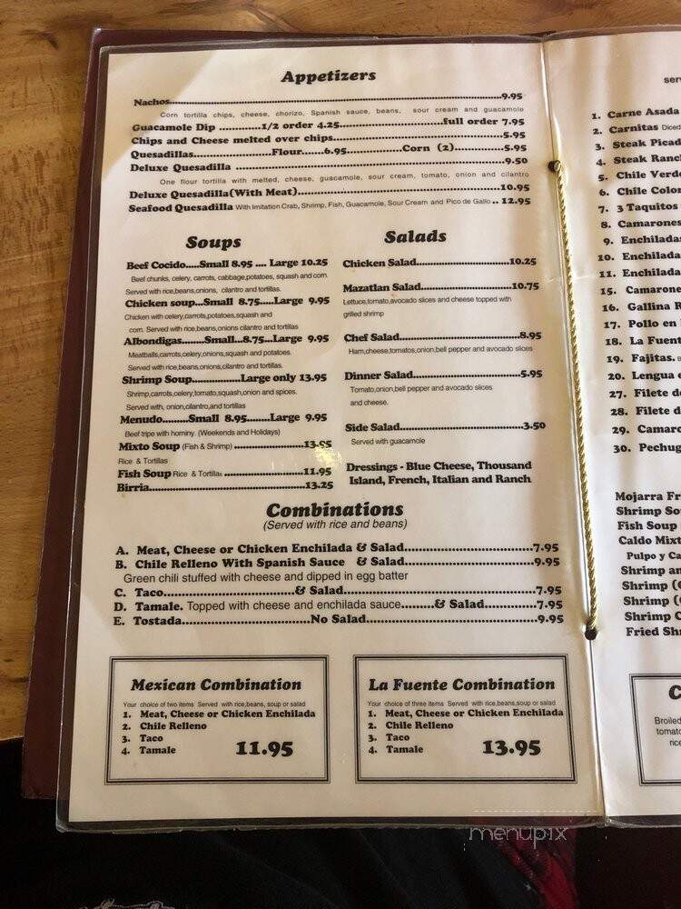 La Fuente - Los Angeles, CA menu_pic