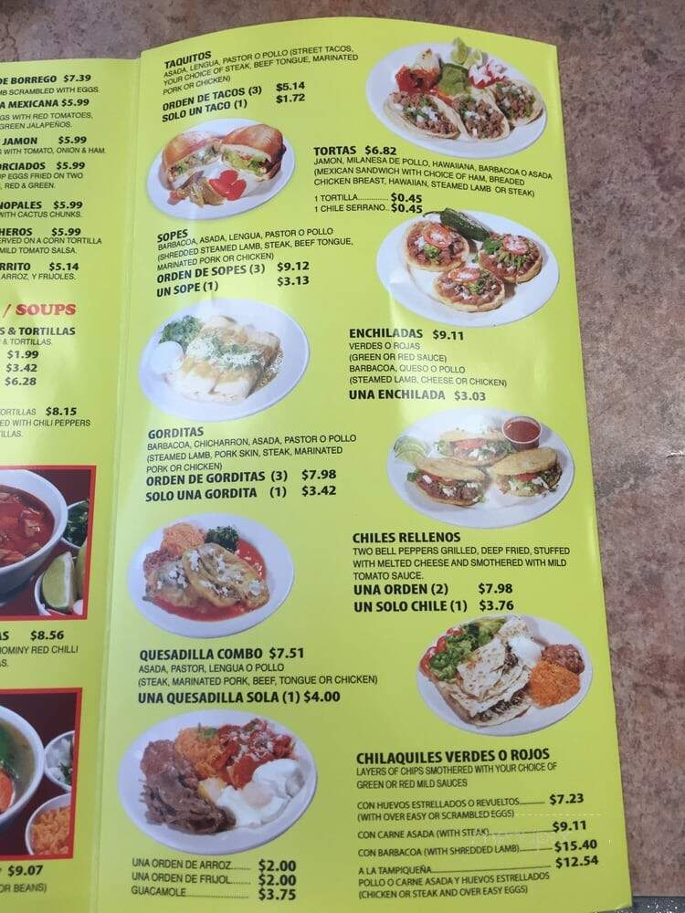 El Borrego De Oro Restaurant - Los Angeles, CA menu_pic