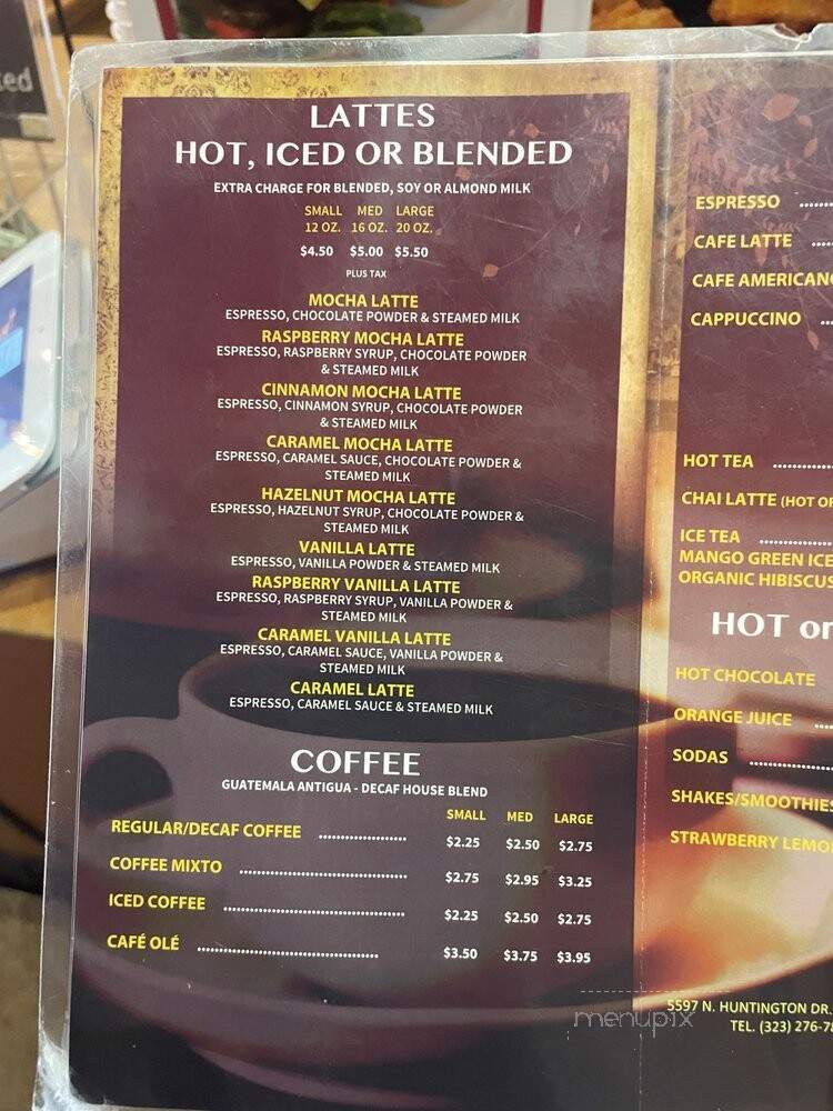 Antigua Bread - Los Angeles, CA menu_pic