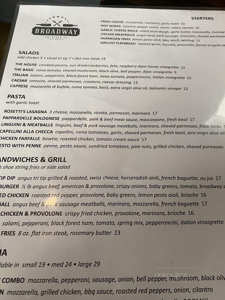 Broadway Pizza & Grill - Long Beach, CA menu_pic