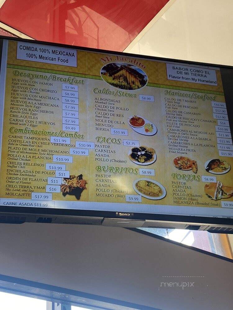 Mi Jacalito - Los Angeles, CA menu_pic