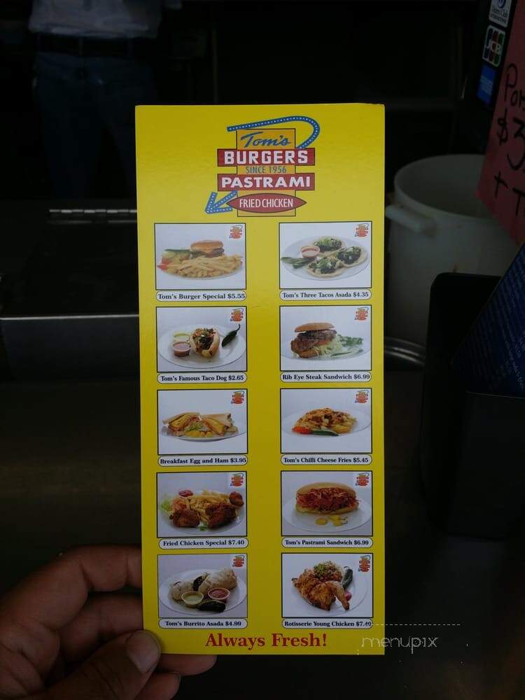 Tom's Burgers - Los Angeles, CA menu_pic