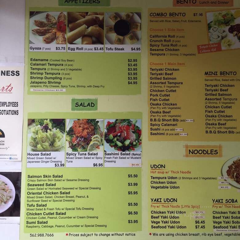 Kiku Roll & Sushi - Long Beach, CA menu_pic