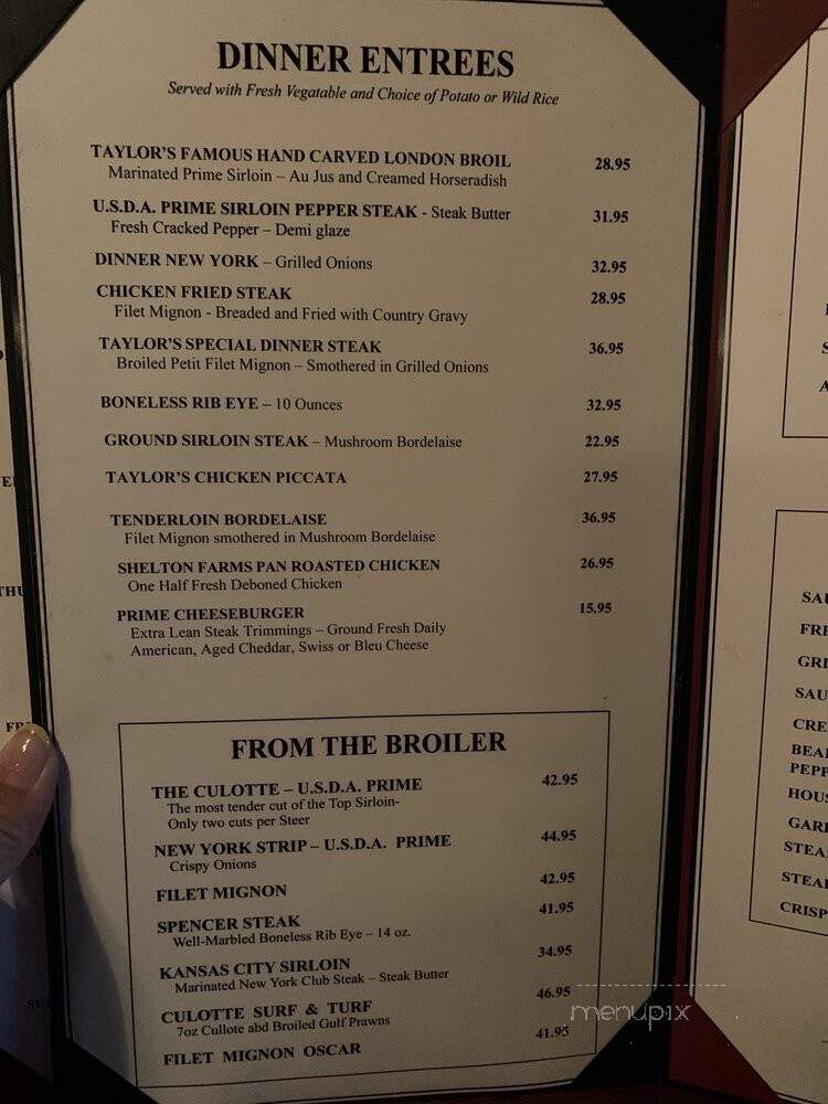 Taylor's Steakhouse - La Canada Flintridge, CA menu_pic