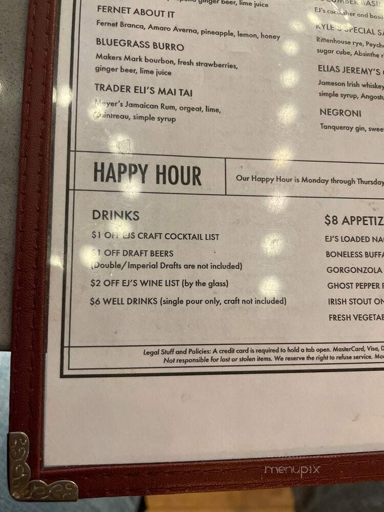 E J Malloy's - Long Beach, CA menu_pic
