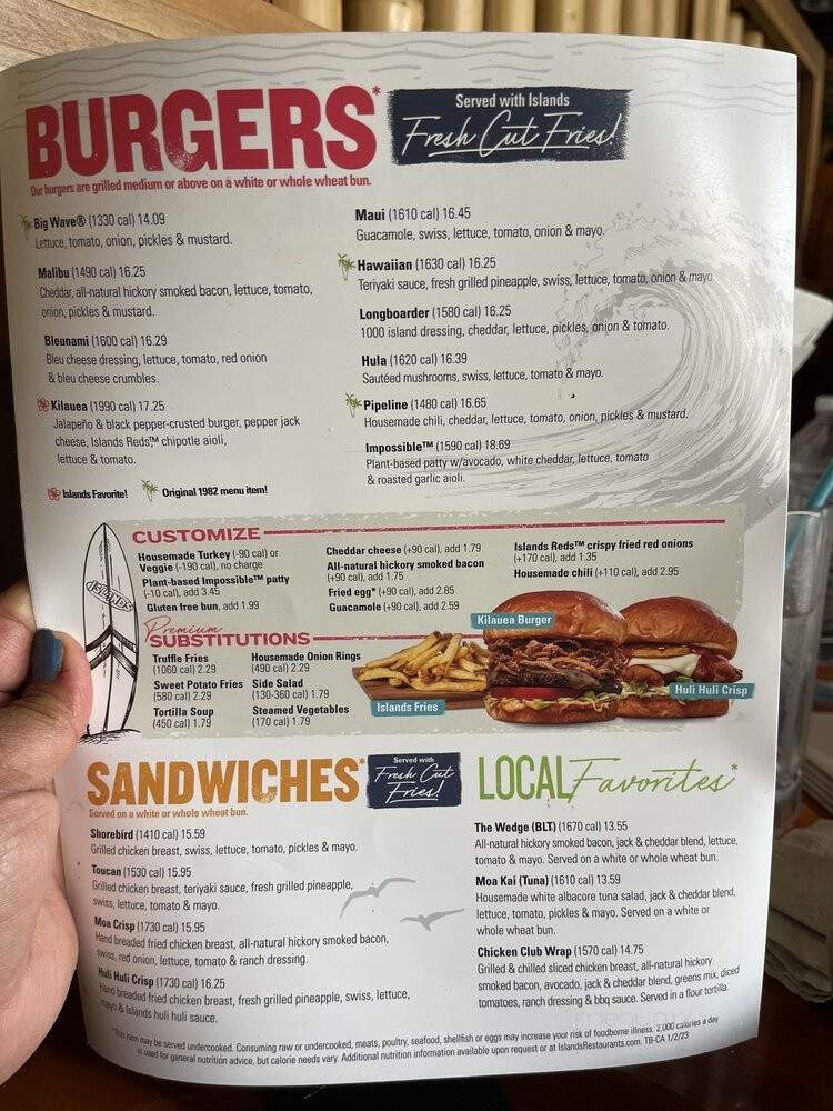 Islands Restaurant - Long Beach, CA menu_pic