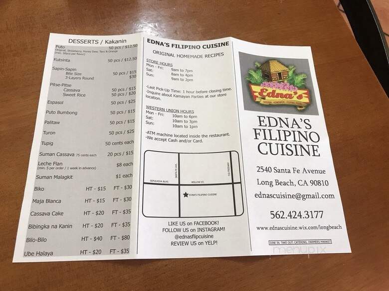 Edna's Restaurant - Long Beach, CA menu_pic