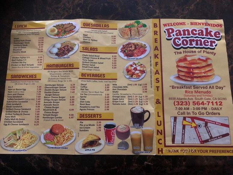 Pancake Corner - South Gate, CA menu_pic