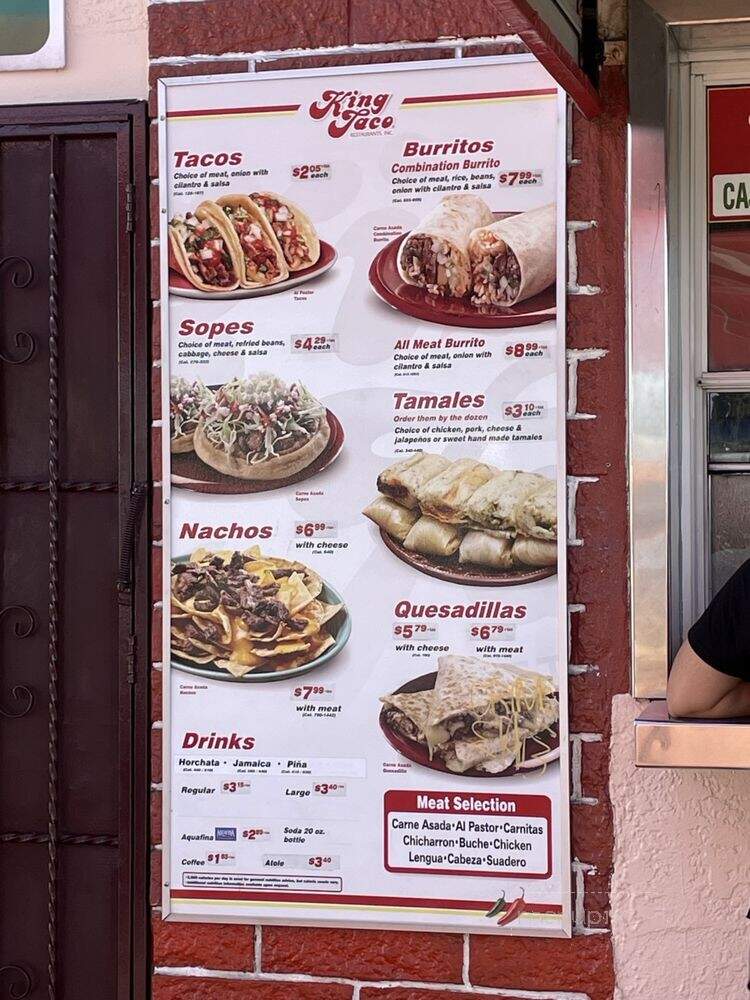 King Taco - Los Angeles, CA menu_pic
